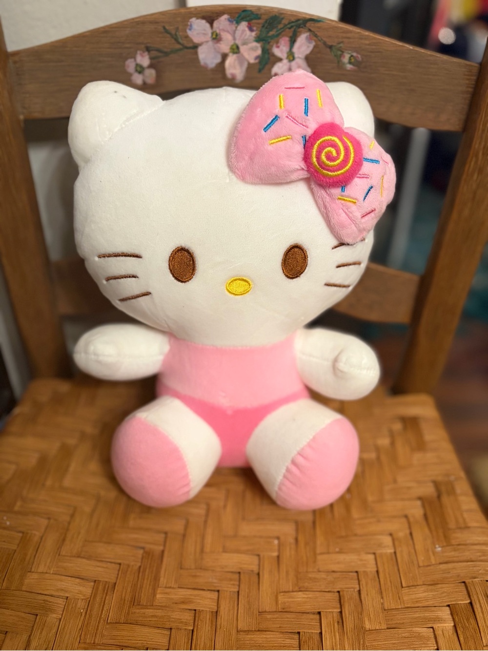 Hello Kitty Pink & White Plush with Decorative Bow